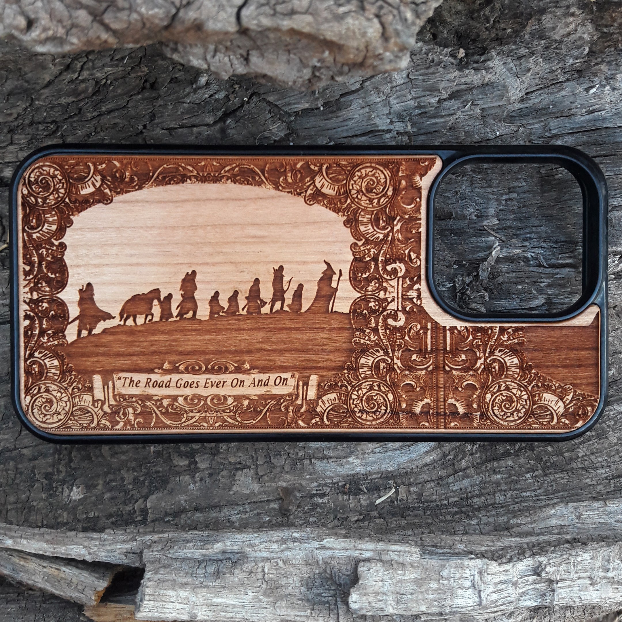 Fellowship LOTR Wood Phone Case iPhone 15 14 Pro Max Samsung