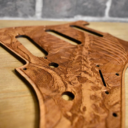 Stratocaster HSS & SSS Wood Pickguard - Buried Skeleton