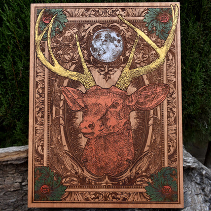 Deer Head Wall Mount - Large Cedar Wood