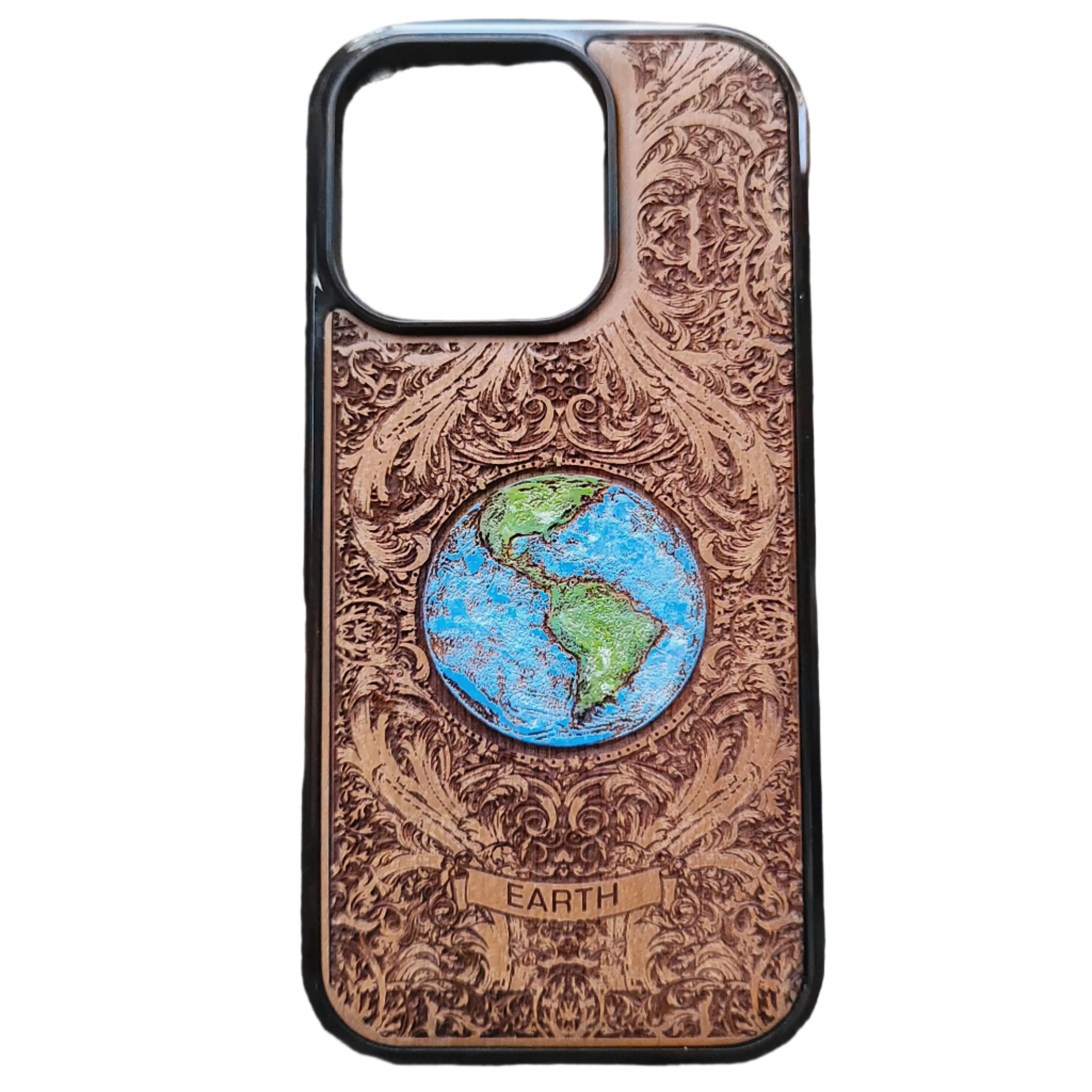 Earth - Wood Phone Case - Hand Painted