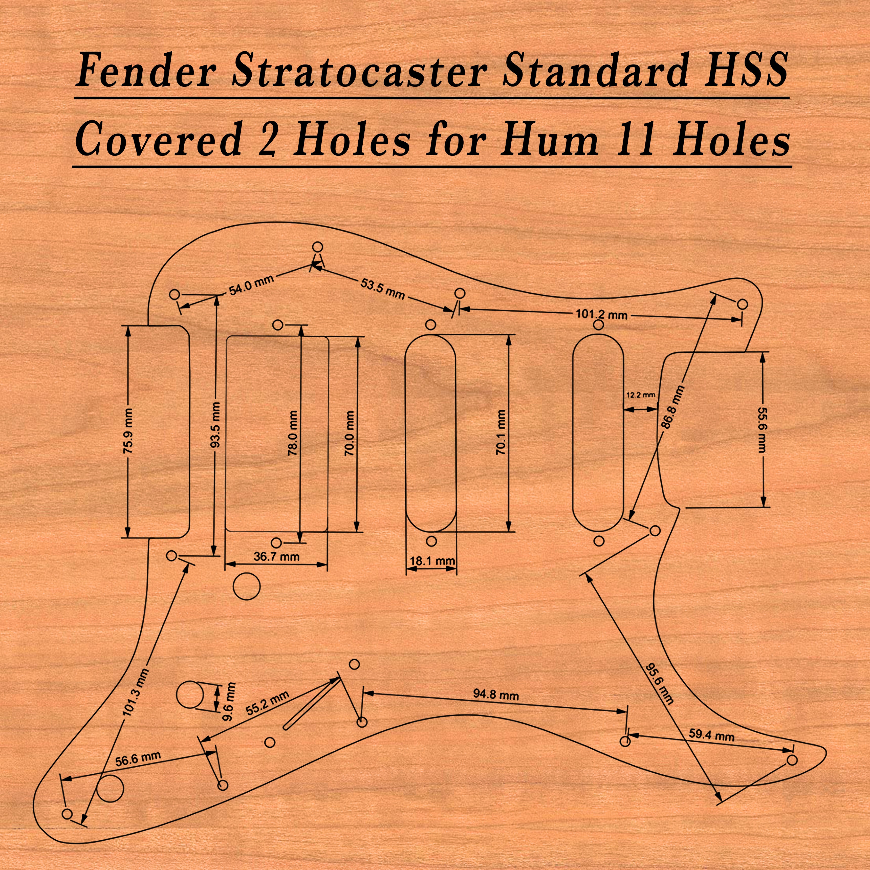 Stratocaster HSS & SSS Wood Pickguard - Flourish Pattern II