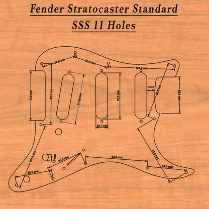 Stratocaster HSS & SSS Wood Pickguard - Stumble