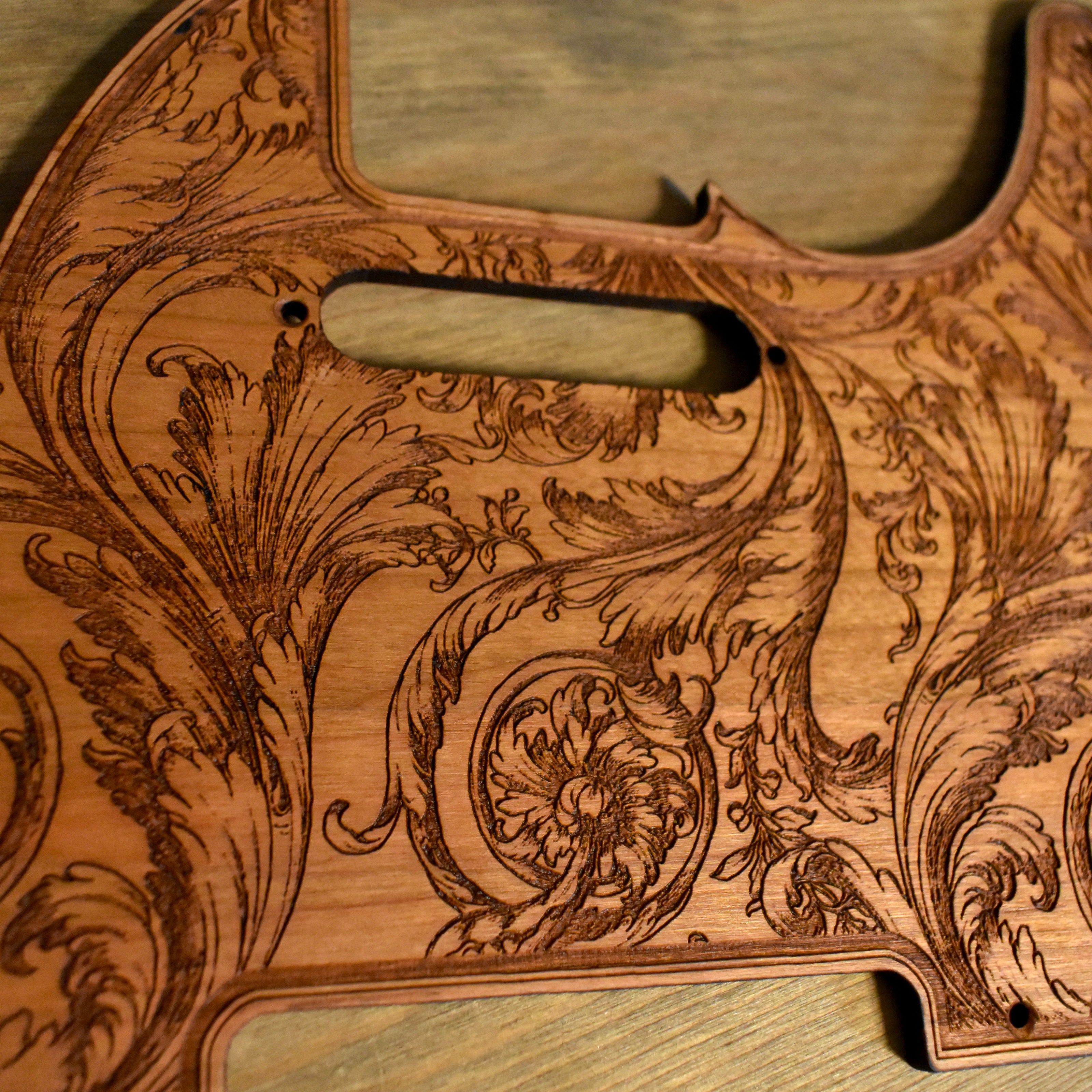 Telecaster Wood Pickguard - Floral 1