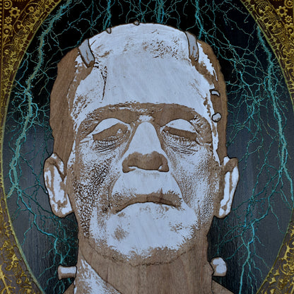 Frankenstein Monster - Large - Black & Walnut Stained