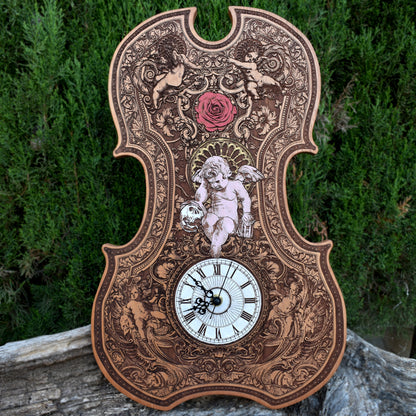 Gothic Time Real Clock Violin