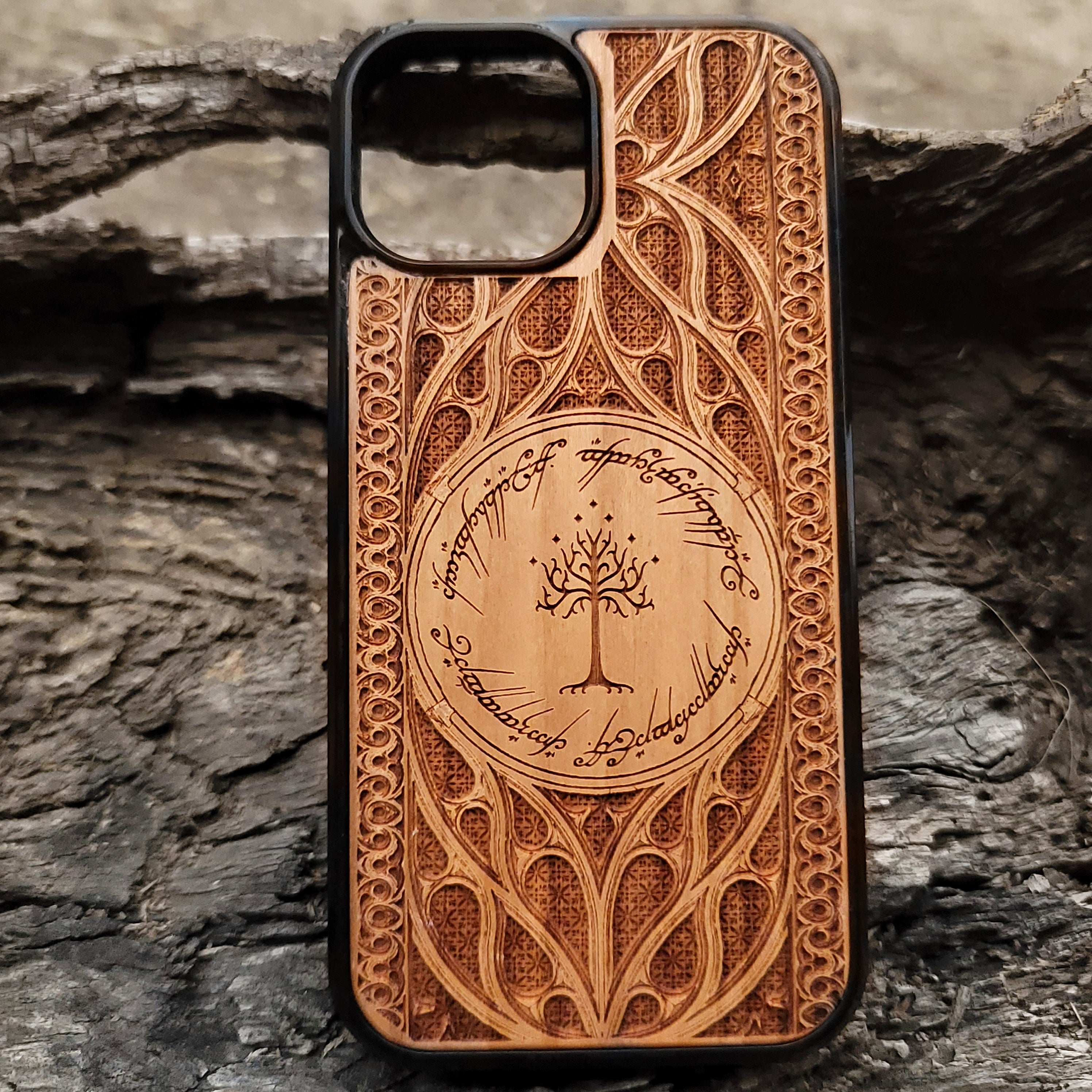 Wood Phone Case - Gothic Pattern Design IX