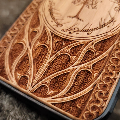 Wood Phone Case - Gothic Pattern Design IX