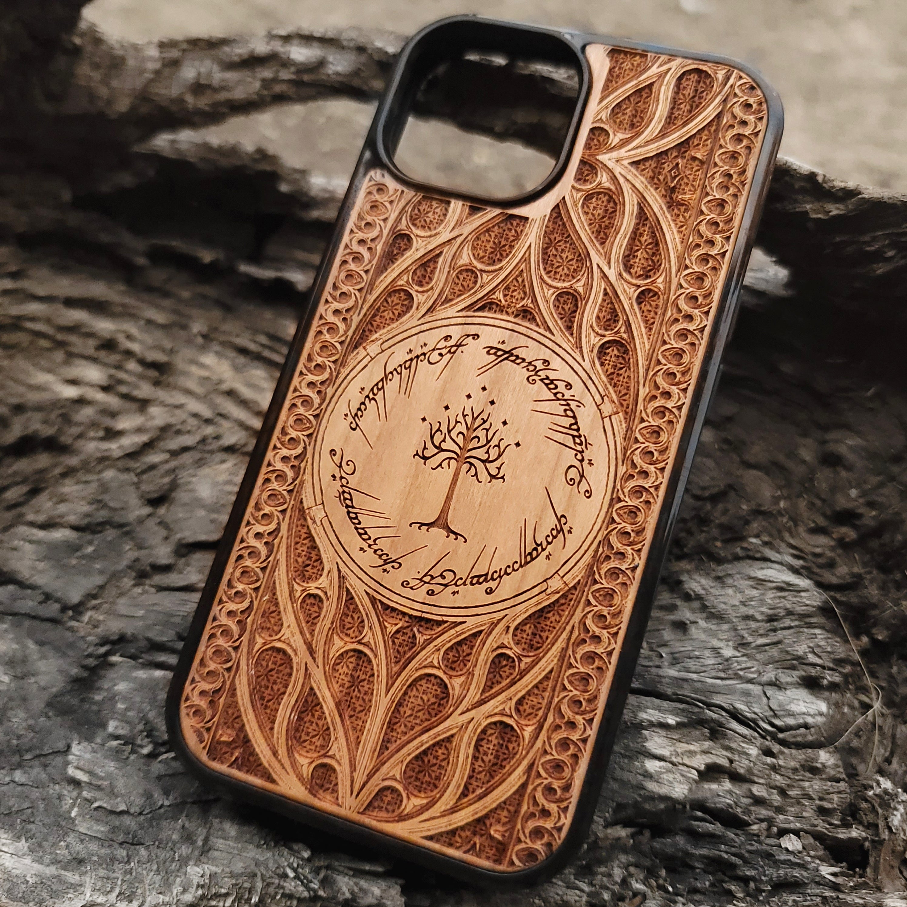 Wood Phone Case - Gothic Pattern Design IX