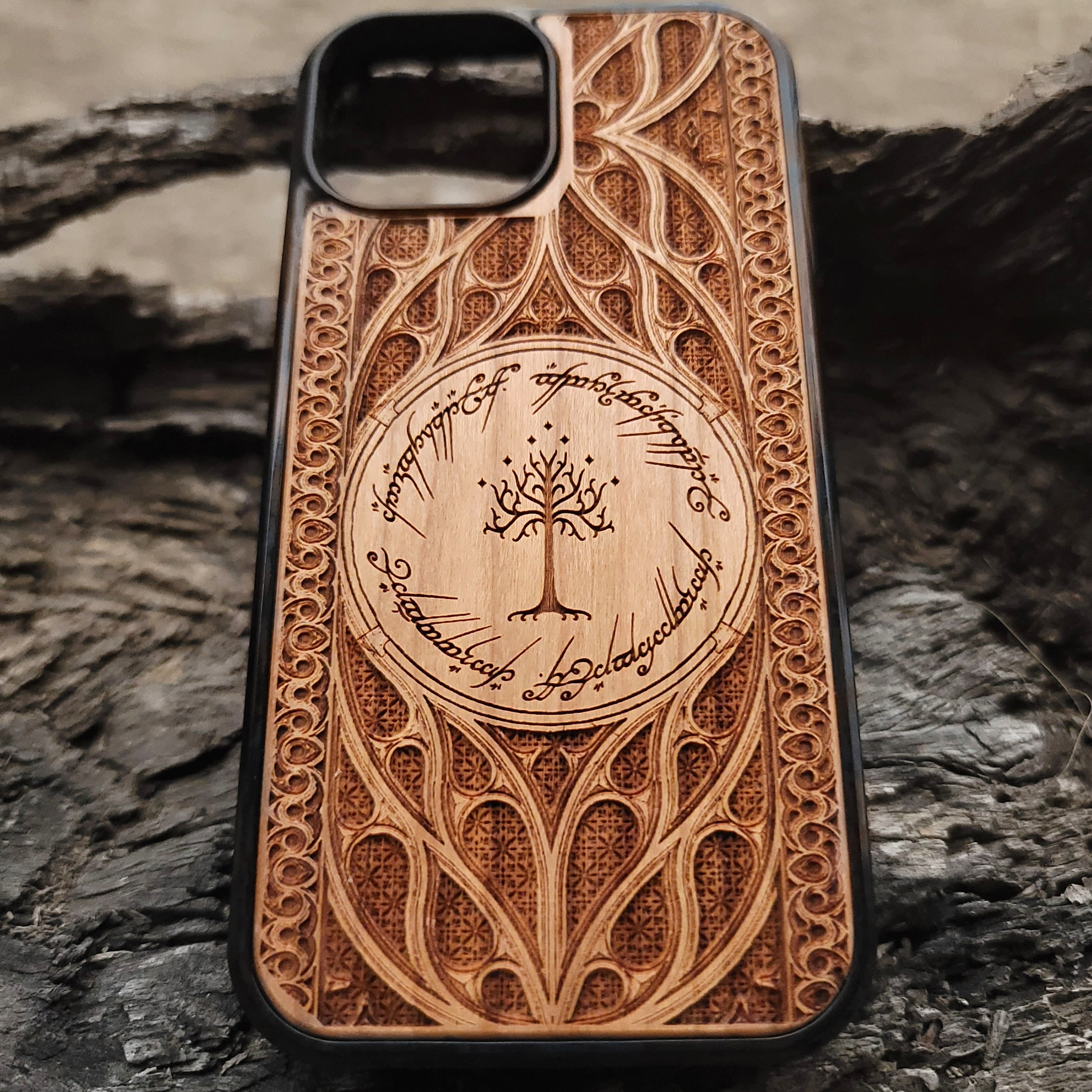 Wood Phone Case - Gothic Pattern Design IX