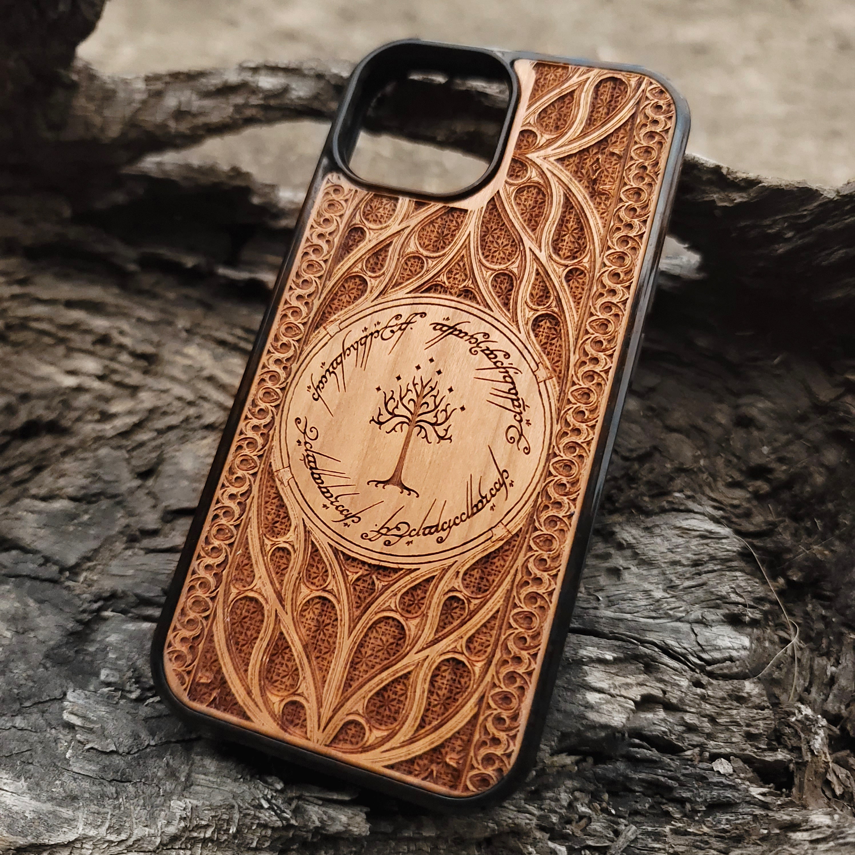 Wood Phone Case - Gothic Pattern Design IX