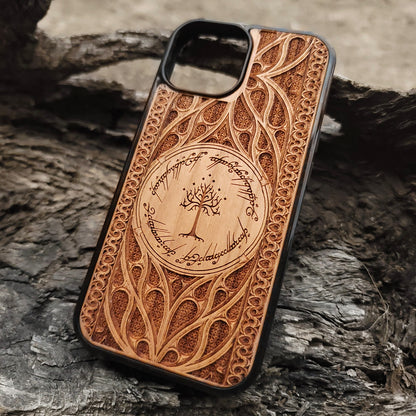 Wood Phone Case - Gothic Pattern Design IX