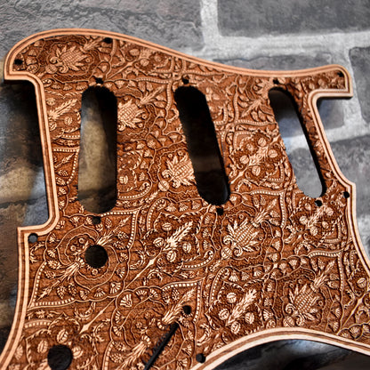 Stratocaster HSS & SSS Wood Pickguard - Flourish Pattern III