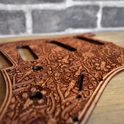 Stratocaster HSS & SSS Wood Pickguard - Flourish Pattern III