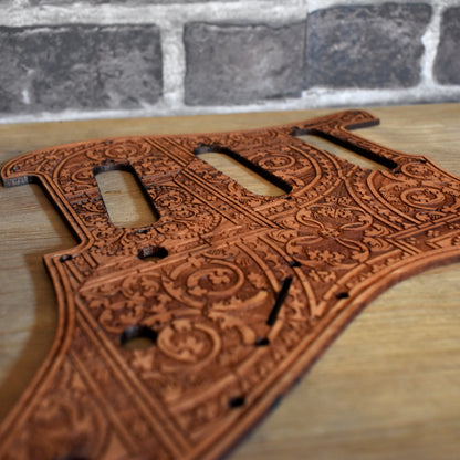 Stratocaster HSS & SSS Wood Pickguard - Flourish Pattern II