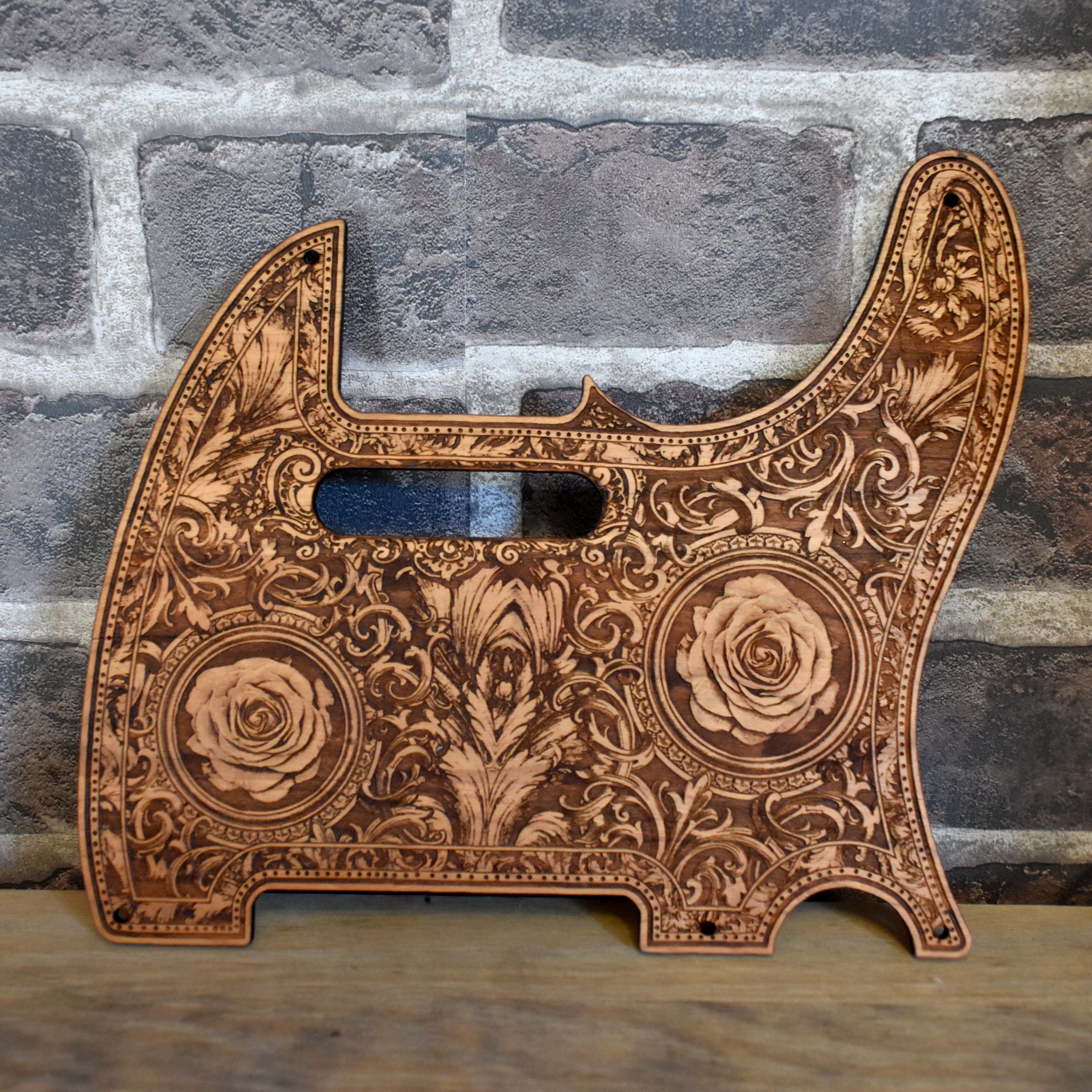 Telecaster Wood Pickguard - Roses