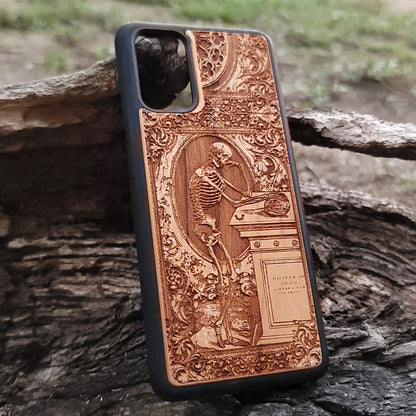 Andreas Vesalius' Skeleton - Wood Phone Case