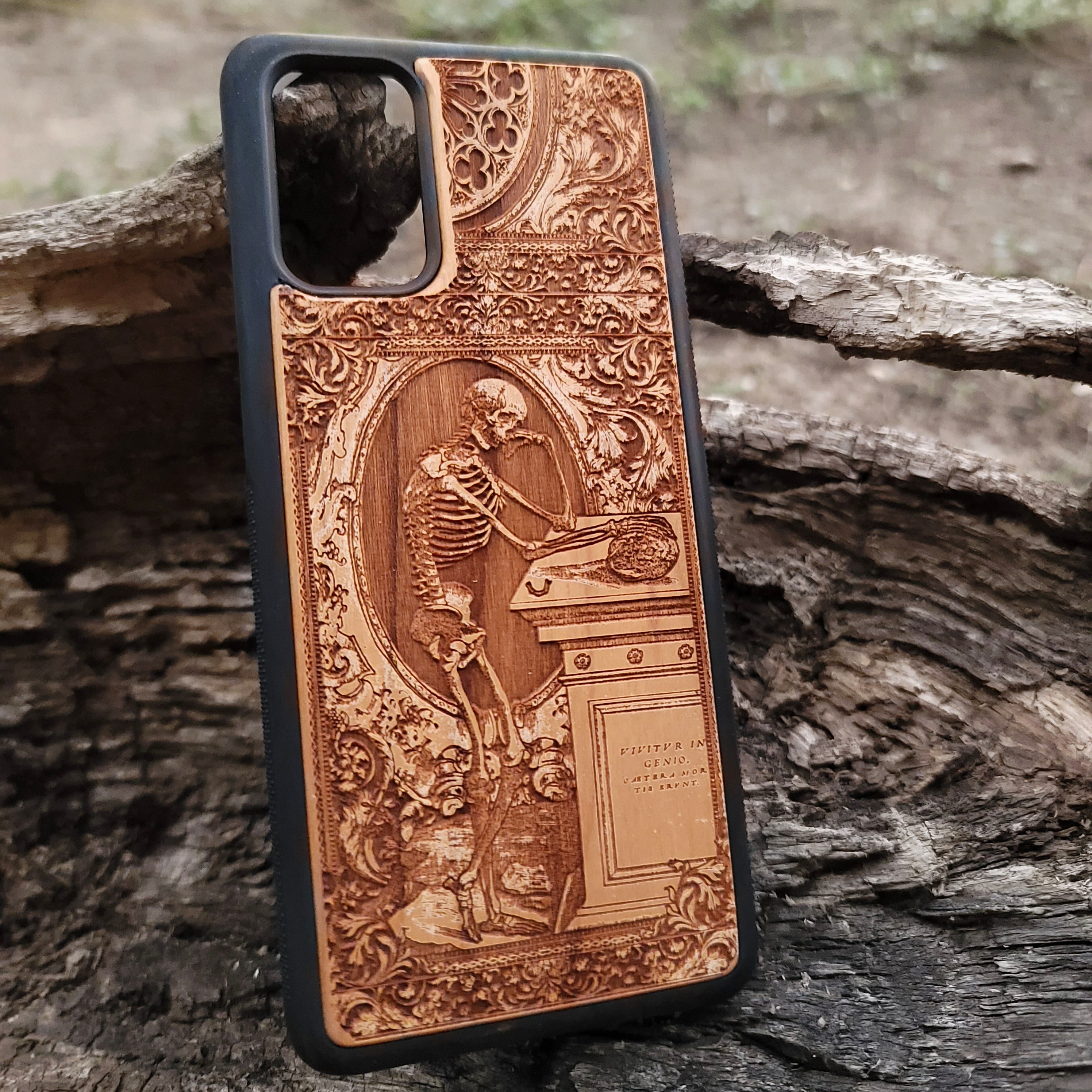 Andreas Vesalius' Skeleton - Wood Phone Case