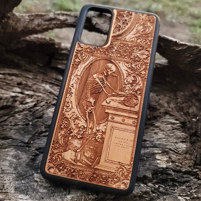 Andreas Vesalius' Skeleton - Wood Phone Case