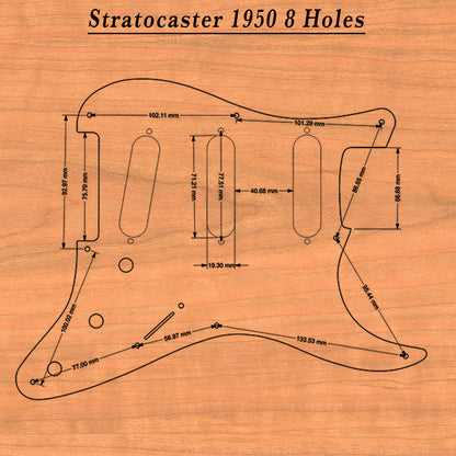 Stratocaster HSS & SSS Wood Pickguard - Roses