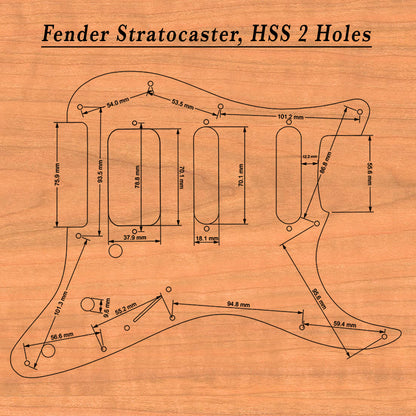 Stratocaster HSS & SSS Wood Pickguard - Aztec