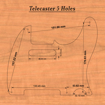 Telecaster Wood Pickguard - Human Skull Side