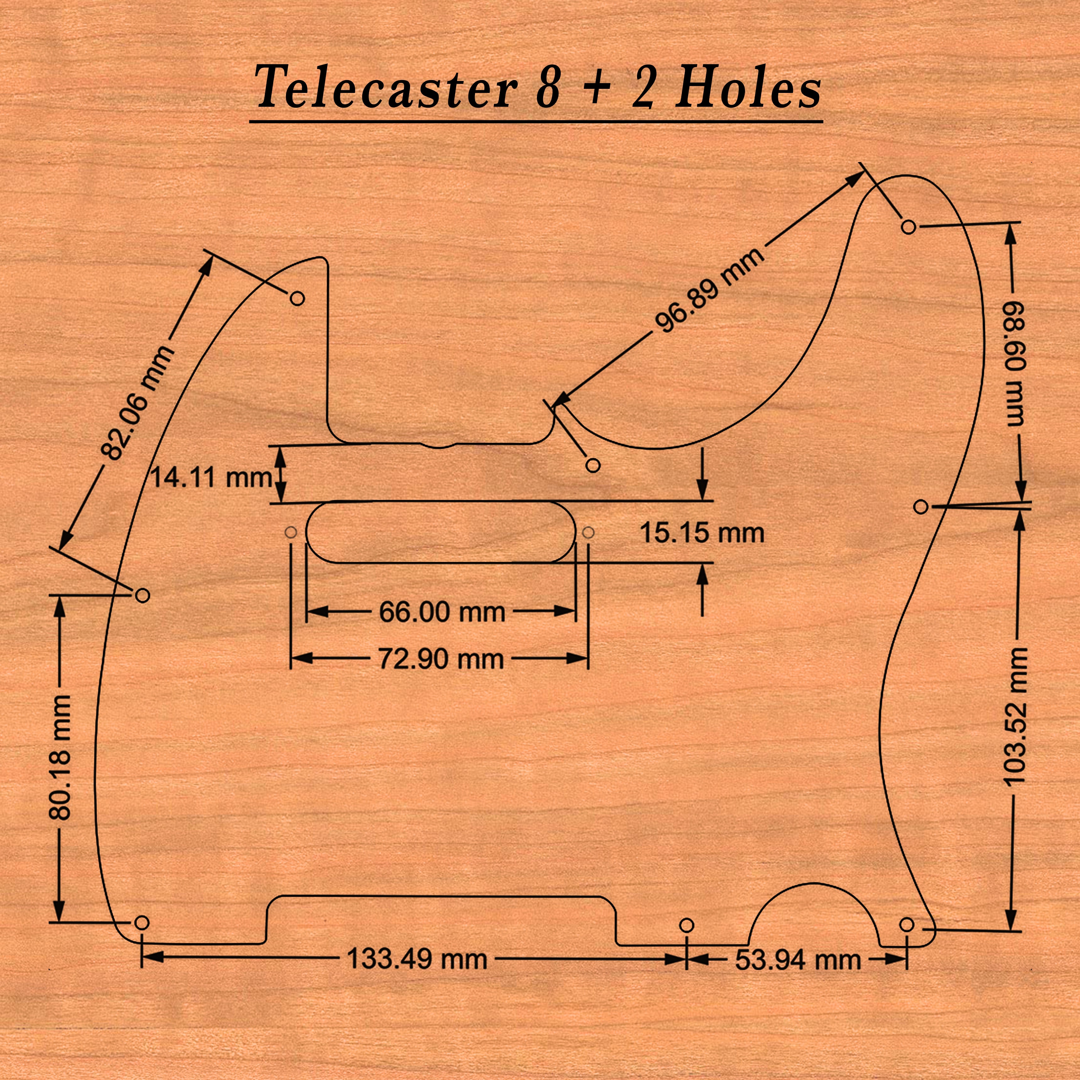 Telecaster Wood Pickguard - Roses