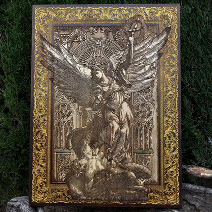 St Michael The Archangel II - Maple Stained Wood