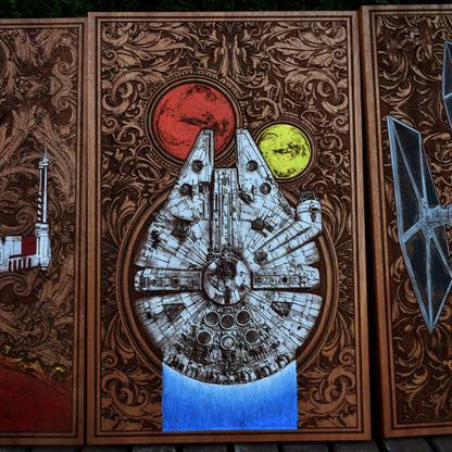 Intergalactic Spaceships Star Wars  II - Triptych edition