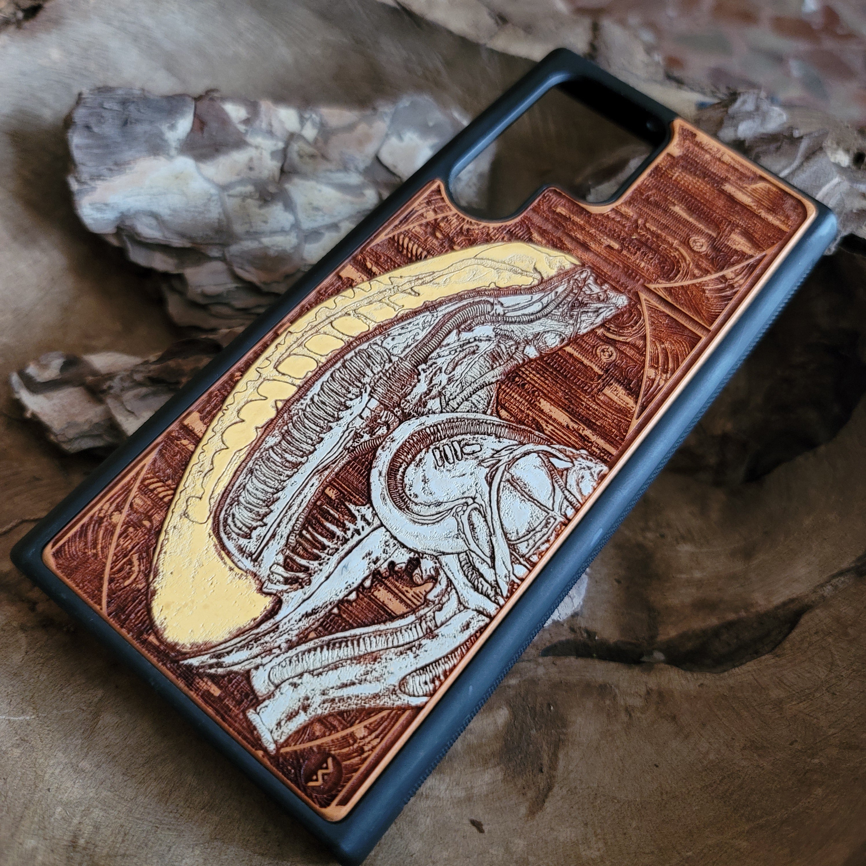 iPhone Samsung Galaxy Wood Phone Case Movie Inspired Theme V Hand Painted