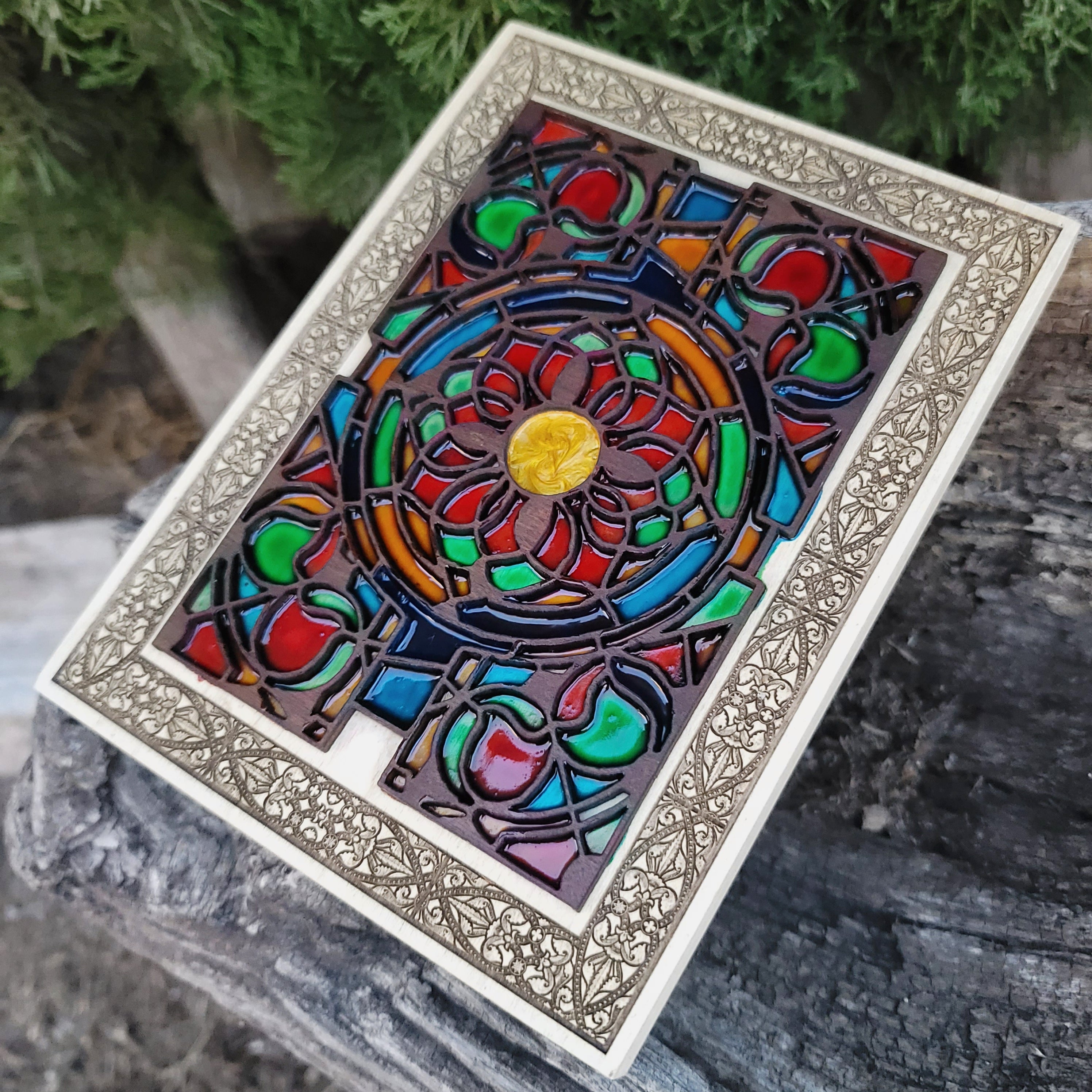 Gothic Window Multicolored Flower Mini