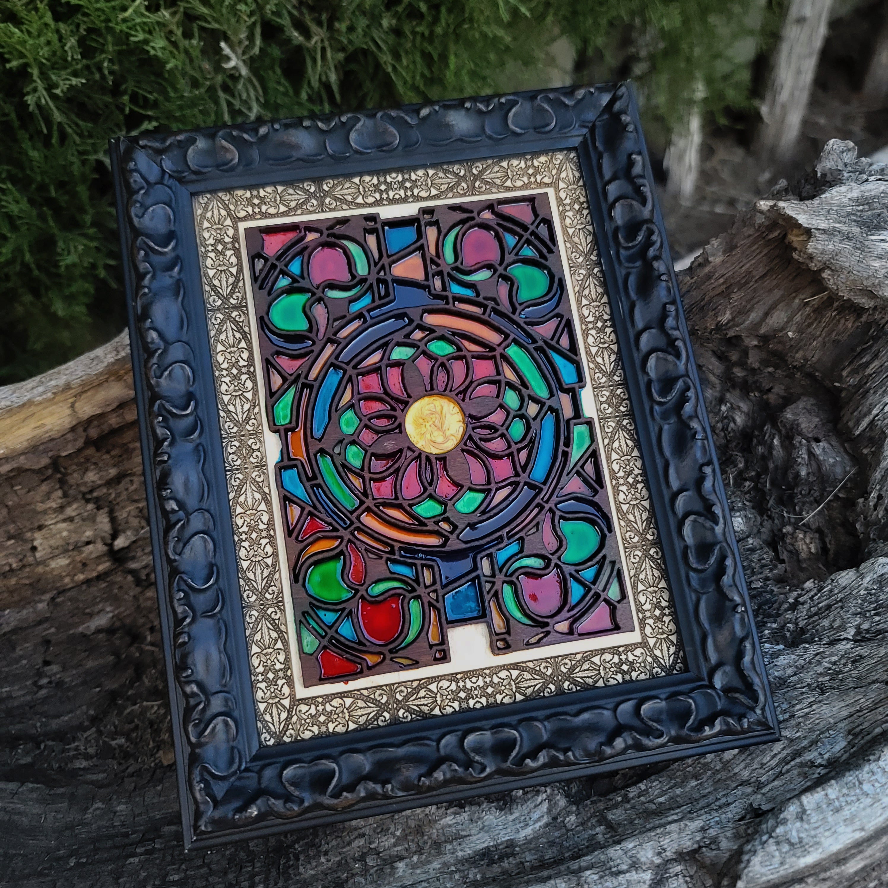 Gothic Window Multicolored Flower Mini