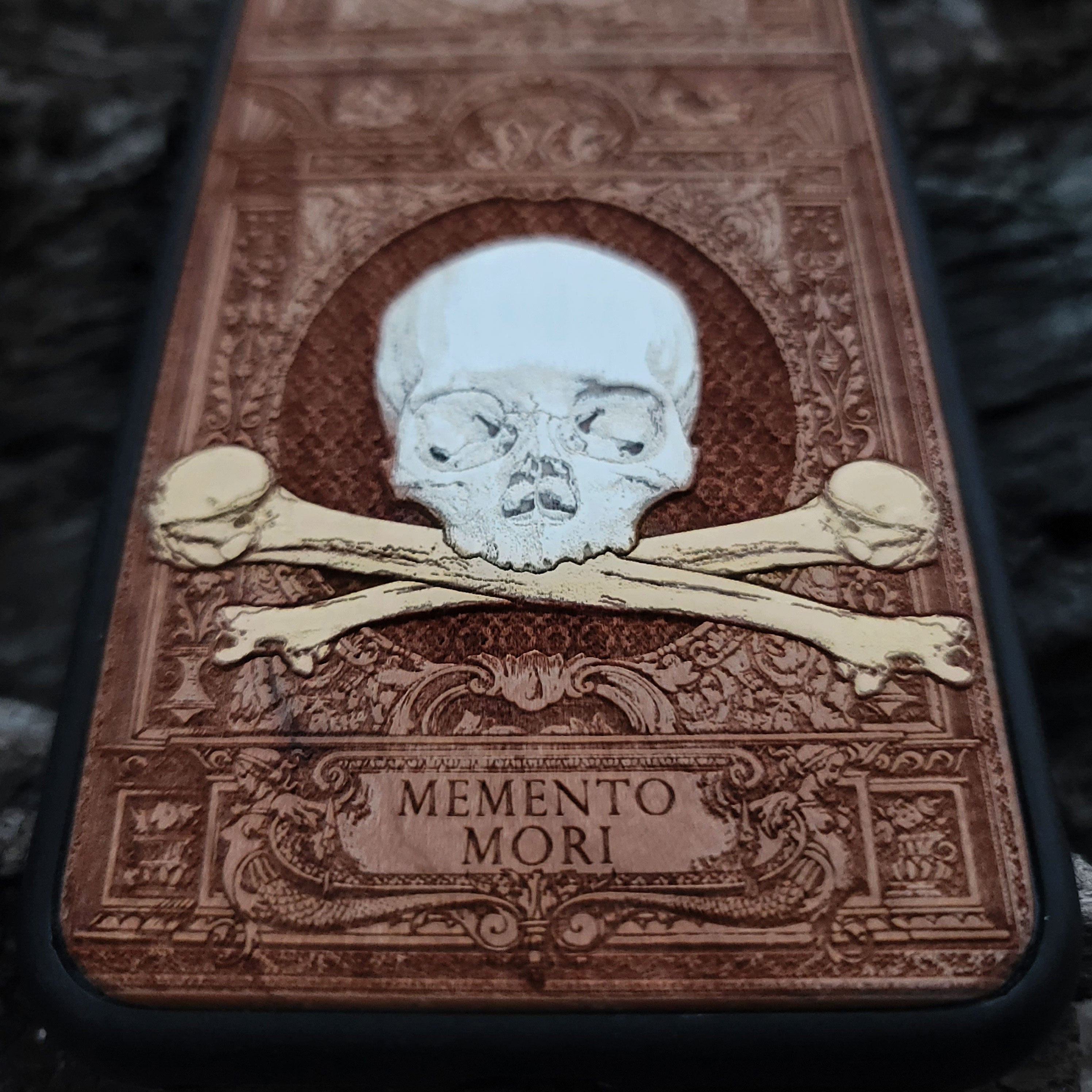 Memento Mori - Wood Phone Case - Hand Painted