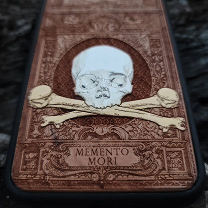 Memento Mori - Wood Phone Case - Hand Painted