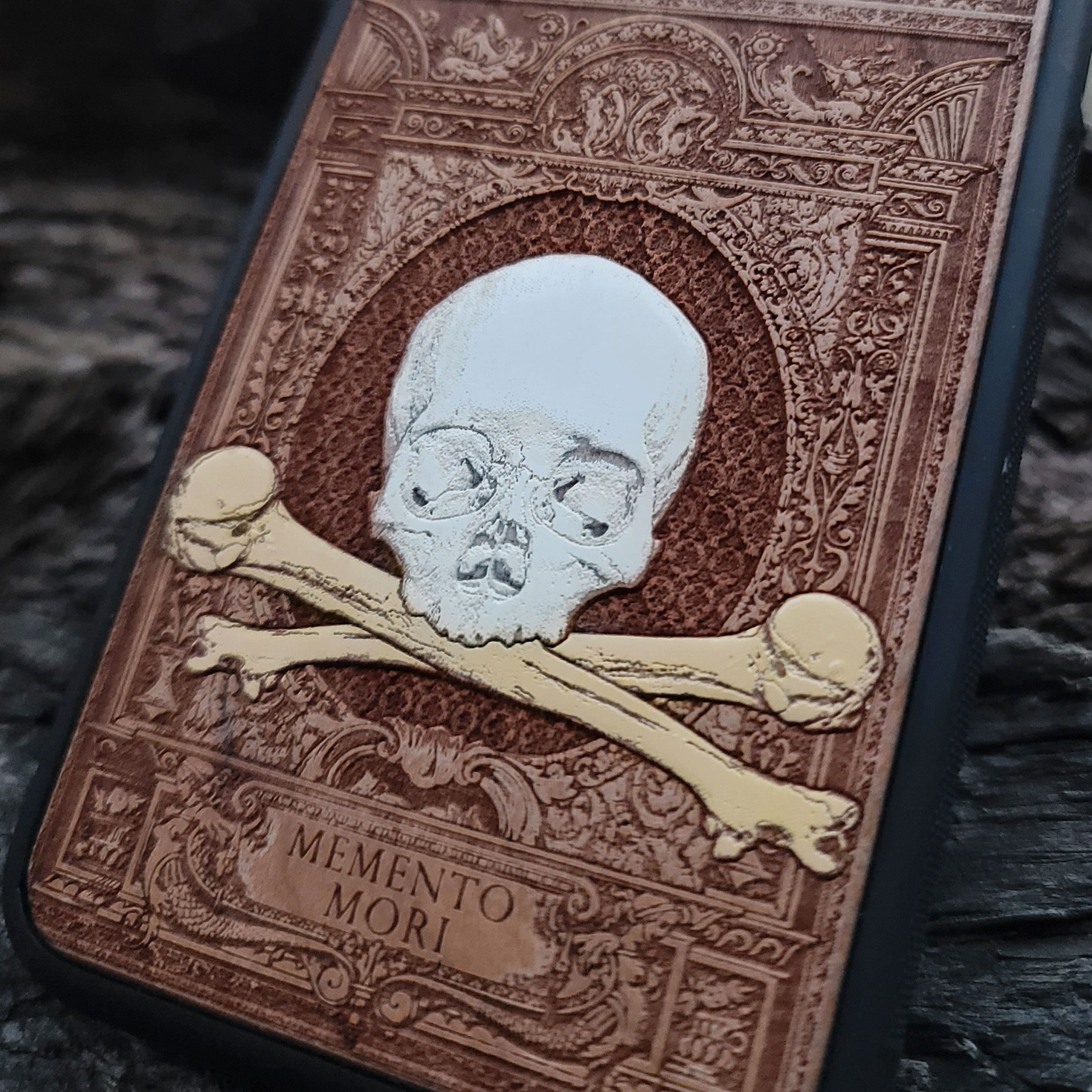 Memento Mori - Wood Phone Case - Hand Painted