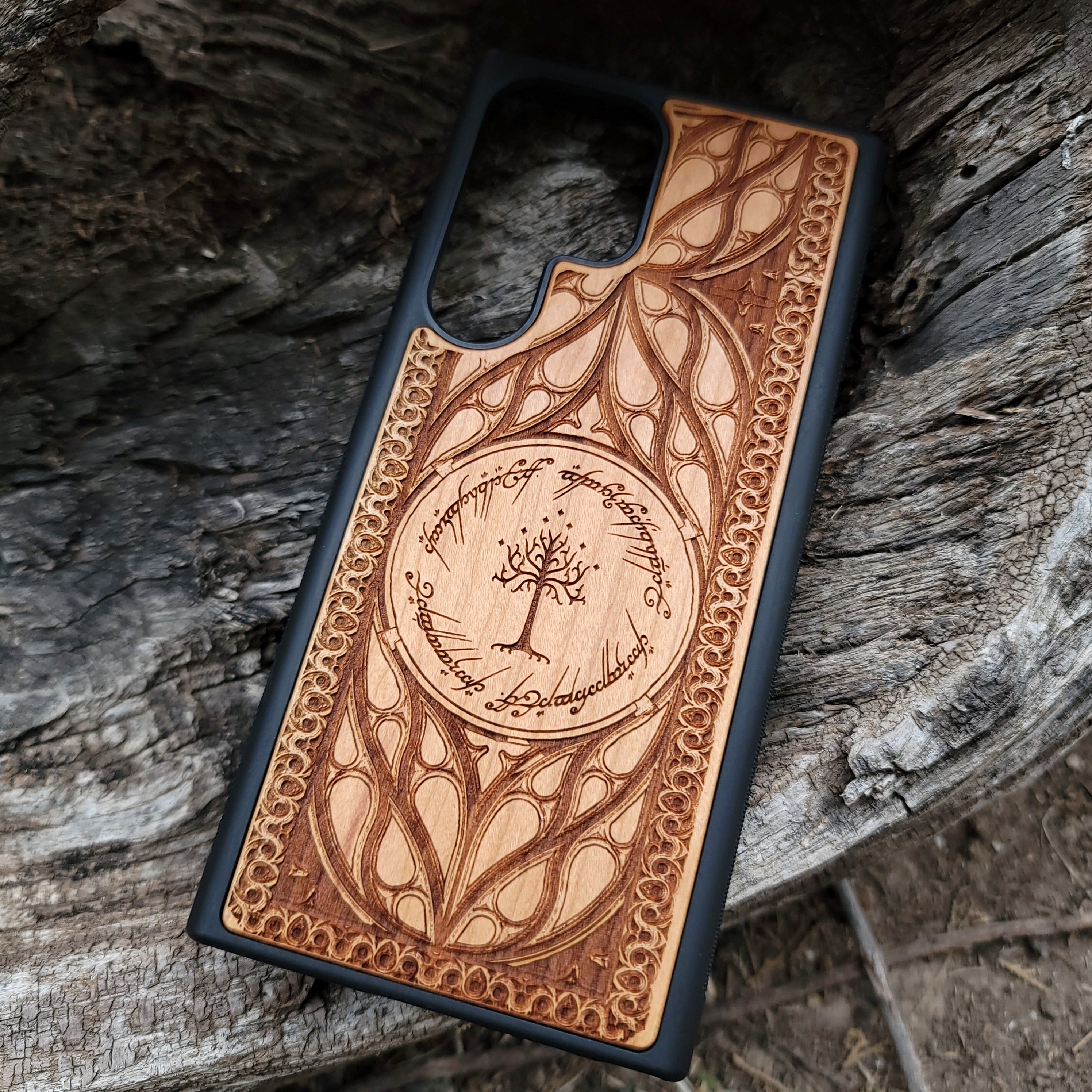 Wood Phone Case Custom Symbol Design I