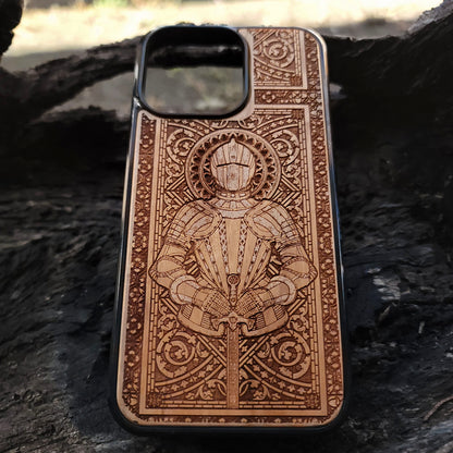 Medieval Knight "Honor" - Wood Phone Case  - Gothic Pattern