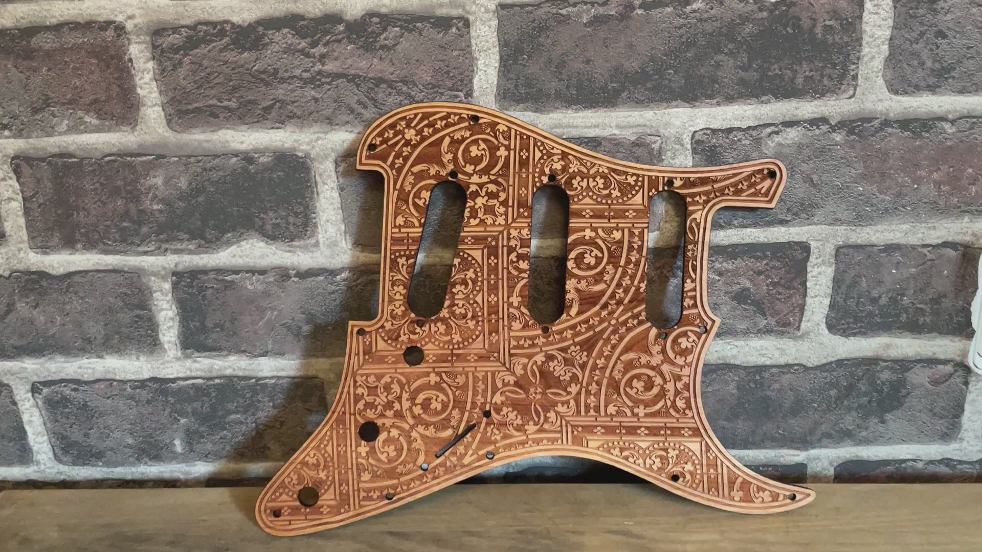 Stratocaster HSS & SSS Wood Pickguard - Flourish Pattern II