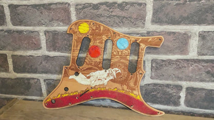 Stratocaster HSS & SSS Wood Pickguard - Reaching Atmosphere Painted