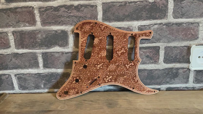 Stratocaster HSS & SSS Wood Pickguard - Flourish Pattern III