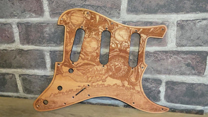 Stratocaster HSS & SSS Wood Pickguard - Reaching Atmosphere