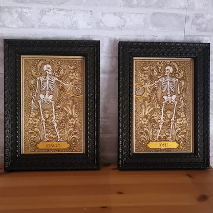 Love Skeleton Couple - Till Death Do Us Part - Personalized with Names - Medium Painted