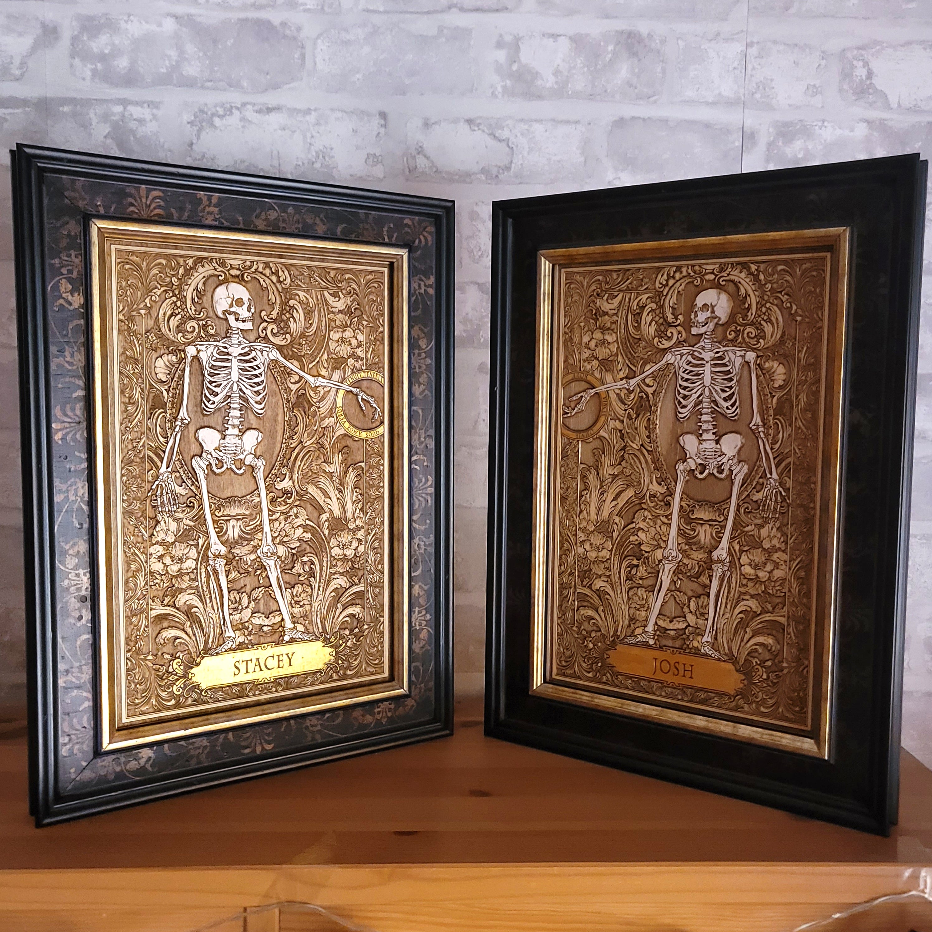 Love Skeleton Couple - Till Death Do Us Part - Personalized with Names - Medium Painted