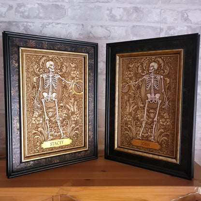 Love Skeleton Couple - Till Death Do Us Part - Personalized with Names - Medium Painted