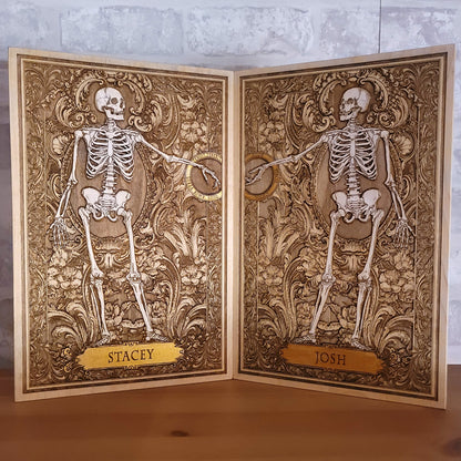 Love Skeleton Couple - Till Death Do Us Part - Personalized with Names - Medium Painted