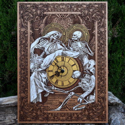 Souls Gothic Time Real Clock Large Cedar Wood