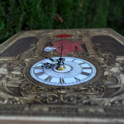 Gothic Time Real Clock Large Maple Wood