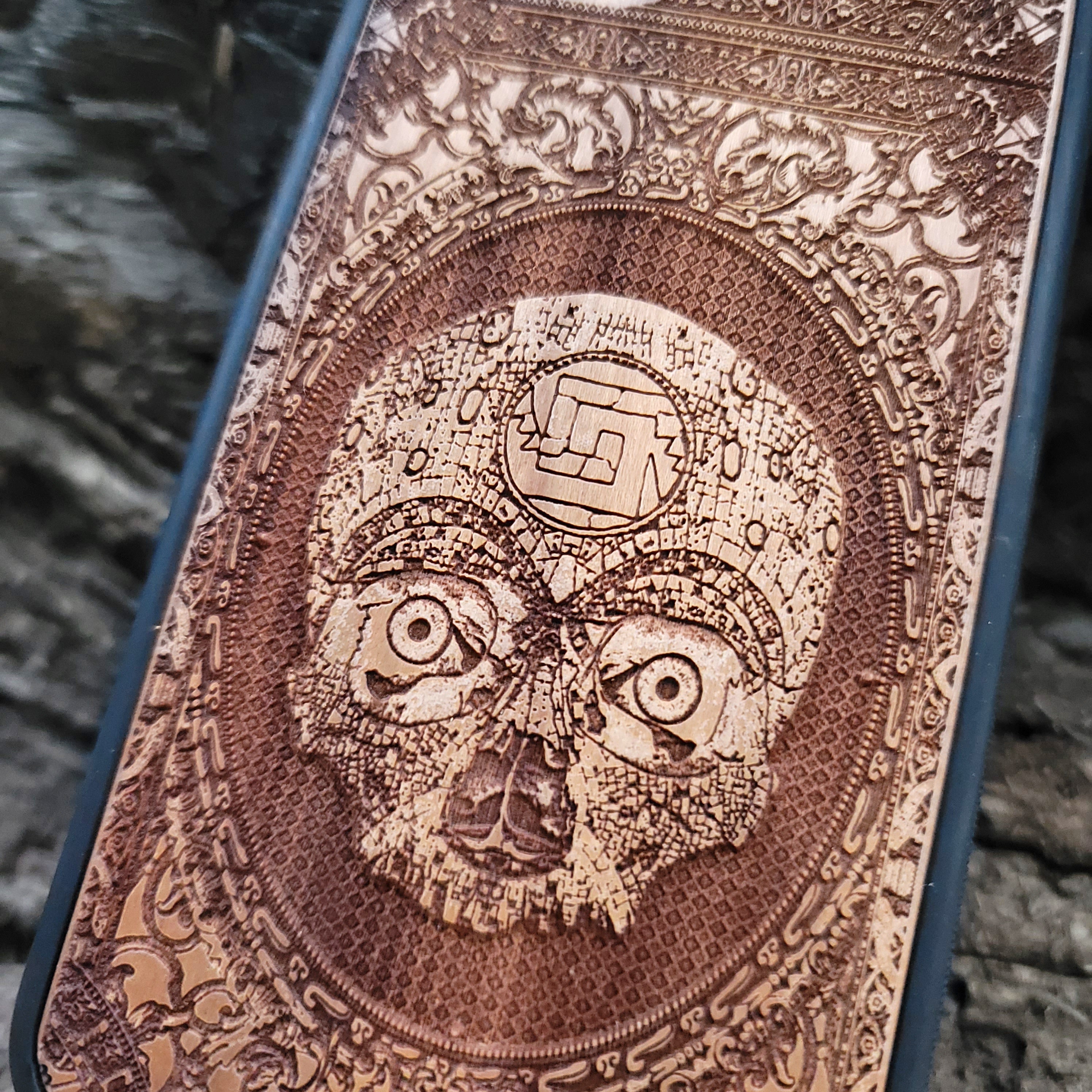 Aztec Skull Wood Phone Case